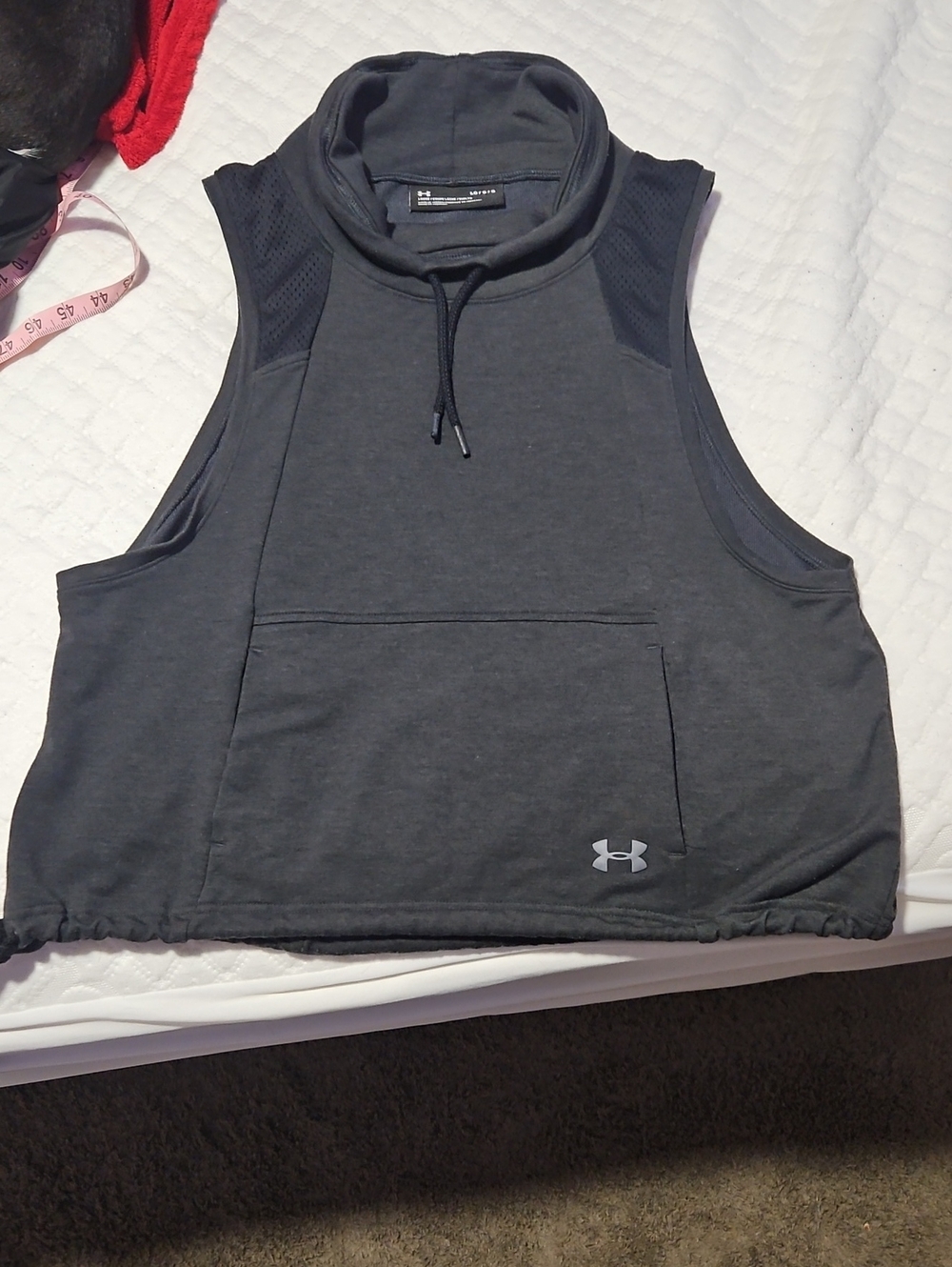 Under Armour Women's Charcoal Black Sleeveless Hoodie Tank